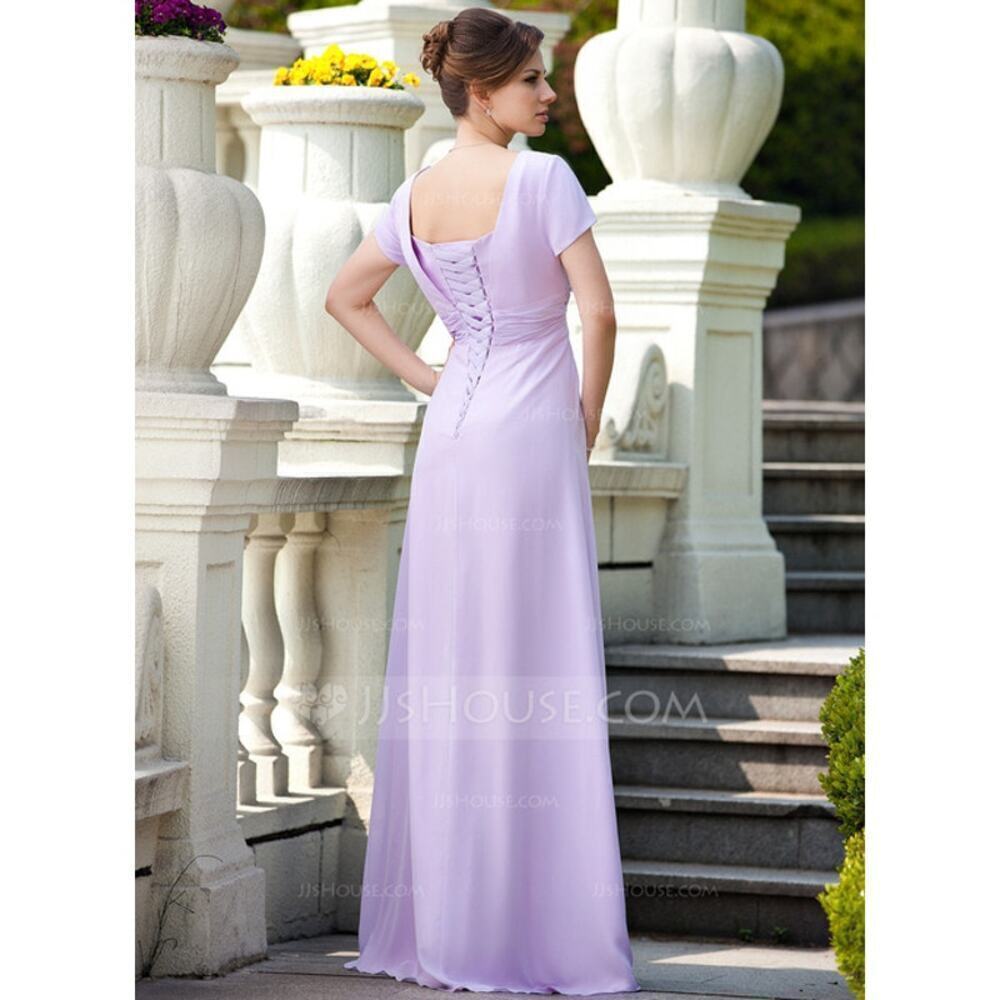JJs A Line Princess Square Neck Mother of the Bride Dress sz 16 Lilac Beaded NWT - Picture 6 of 16